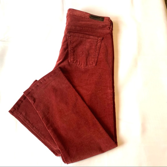 Adriano Goldschmied Ag 'The Stevie' Slim Straight Corduroy Pants in Rust size 29 - Picture 3 of 12